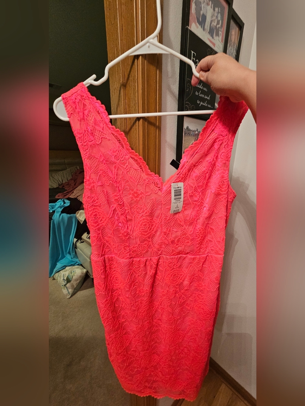 Torrid NEON Coral Lace Mini Dress - Picture 4 of 4